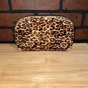 Talbots Leopard Print Calf Hair Cosmetic Bag